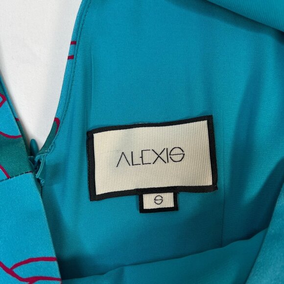 ALEXIS Cerelia Abstract Floral Jumpsuit Blue Green Wide Leg Cropped Sleeveless S - Picture 6 of 13